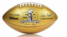 Super Bowl 50 golden footballs