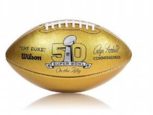 Super Bowl 50 golden footballs