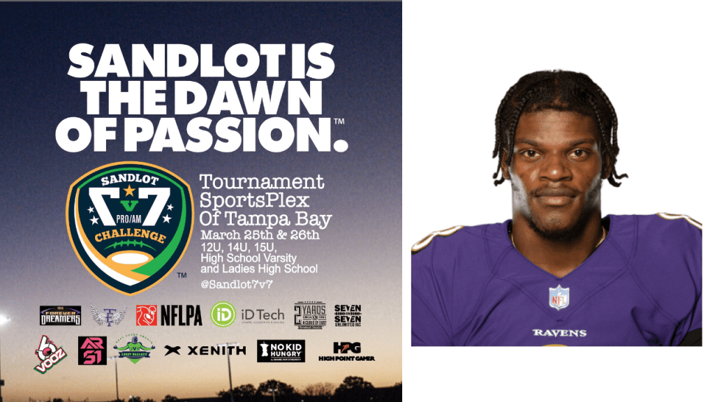 Lamar Jackson and other NFL players take part in Youth 7V7