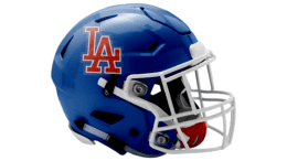 helmet of the los alamitos griffins football team