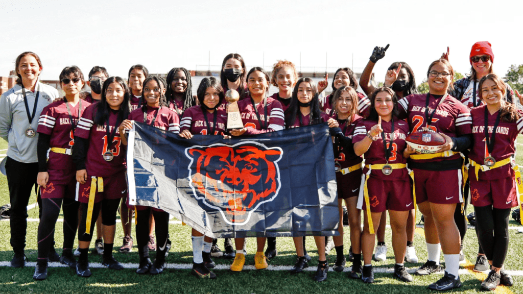 Chicago Bears honor trio who got girls flag football scholarships