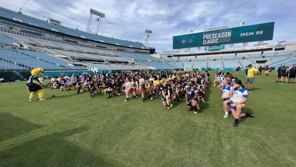 Jaguars host flag football event for girls at TIAA Bank Field 