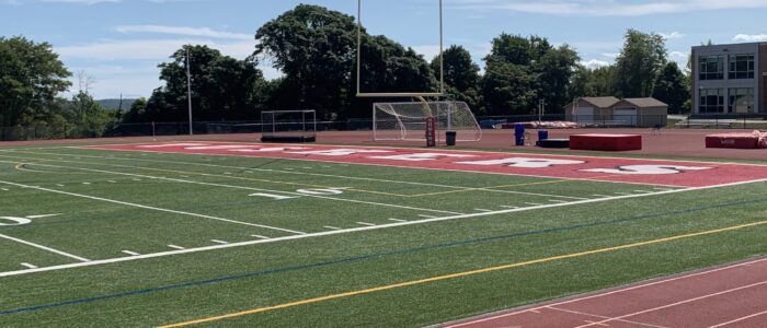 end zone at somers high school football stadium