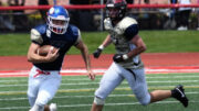 The West beat the East in the Pennsylvania Scholastic Football Coaches Association's Small School All-Star Game Sunday.