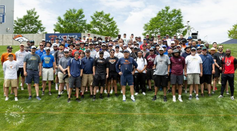 Colorado high school football coaches attend Denver Broncos OTA.