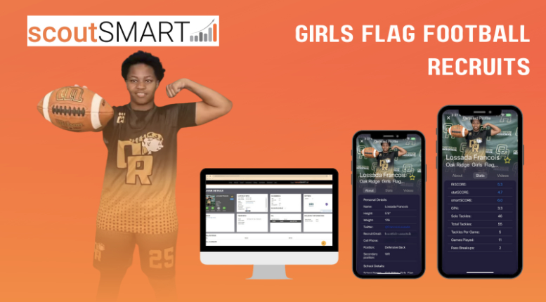 scoutSMART is now helps girls' flag football players with free recruiting profiles.