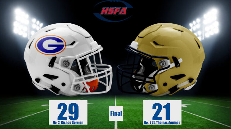 Bishop Gorman beats St. Thomas Aquinas 29-21.