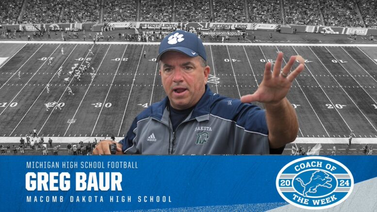 greg baur detroit lions high school coach of the week