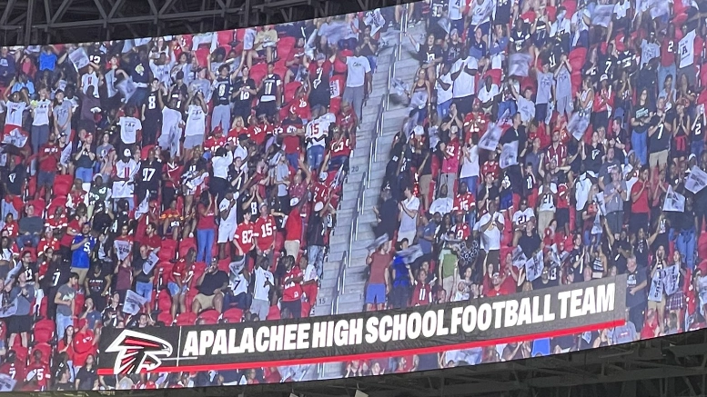 apalachee high school football team at Atlanta falcons game.