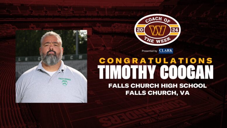 Washington Commanders name Timothy Coogan of Falls Church High School Coach of the Week