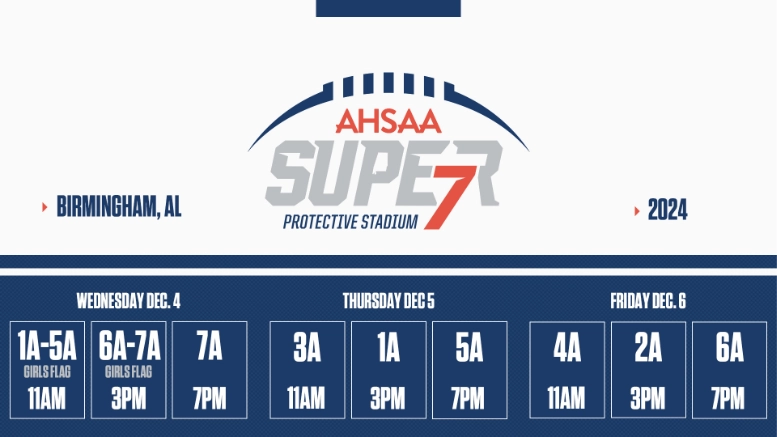 Alabama Super 7 high school football championships December 4-6