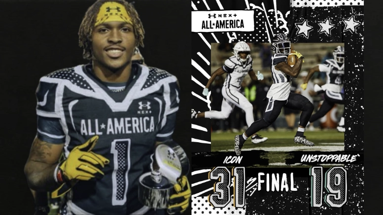 Dakorien Moore is named the MVP of the Under Armour Next All-America Game.